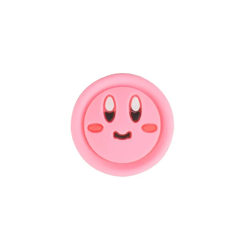 4PCS Cartoon Star Kirby Theme Silicone Joy Con Analog Thumb Grip Caps Joystick Cover Compatible with Switch/OLED/Lite/Switch 2