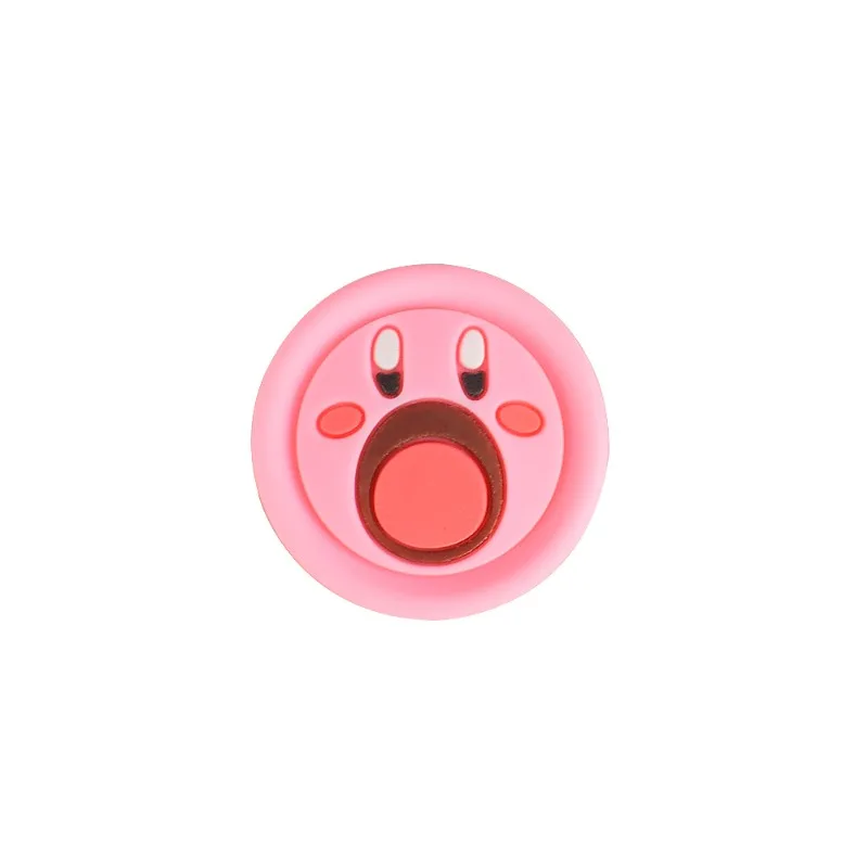 4PCS Cartoon Star Kirby Theme Silicone Joy Con Analog Thumb Grip Caps Joystick Cover Compatible with Switch/OLED/Lite/Switch 2