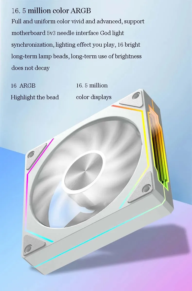LDPCSJ Prism 4RS 120mm ARGB PC Case Fan with Infinity Mirror Design Motherboard Sync 4PIN PWM CPU Cooler Ventilador