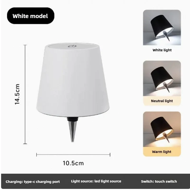 LED Wireless Bottle Shape Table Lamp Touch Dimmable 3 Colors Night Light for Bar Wine Decor Desk Lamp