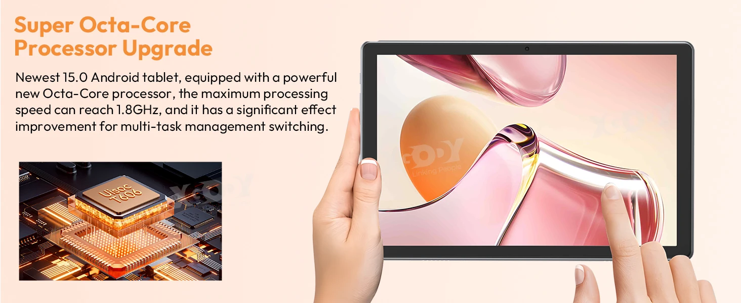 XGODY P60 Pro Android 15 256GB Tablet PC 10 Zoll ultra-klares 90Hz Display 24GB(8+16) 256GB 8000mAh Akku Tablet