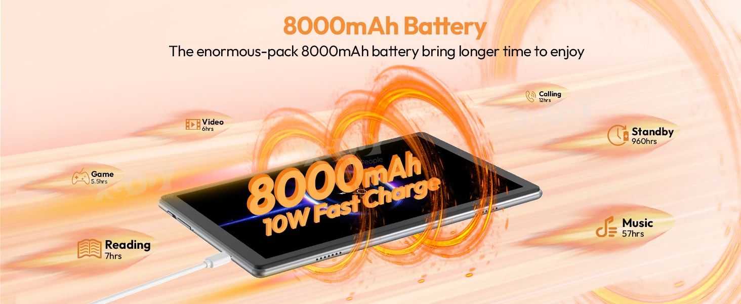 XGODY P60 Pro Android 15 256GB Tablet PC 10 Zoll ultra-klares 90Hz Display 24GB(8+16) 256GB 8000mAh Akku Tablet