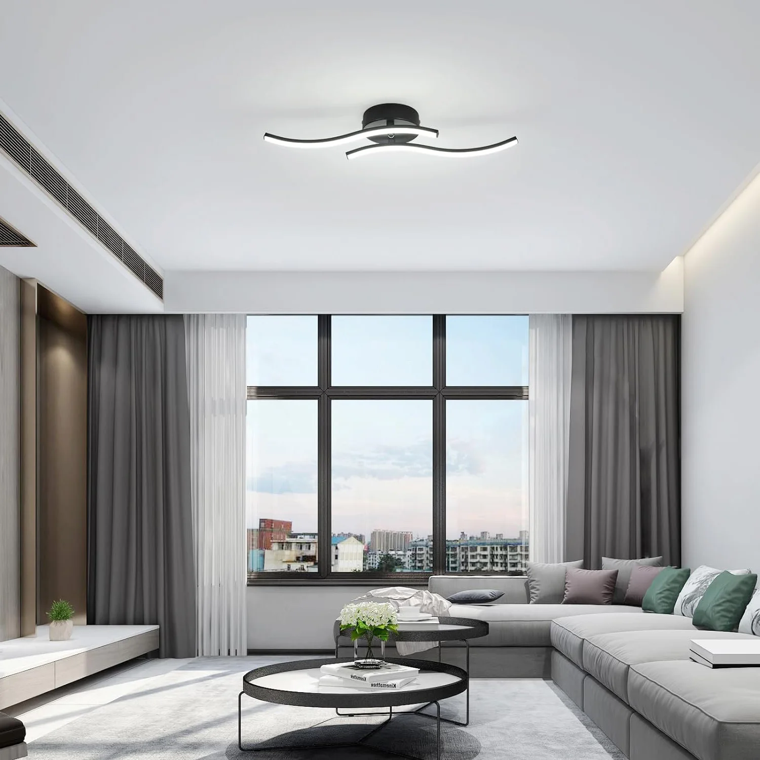 Modern LED Ceiling Light,12W LED Ceiling Lamp,Indoor Acrylic Ceiling Lighting,6500K Cool White Light for Bedroom,Living Room
