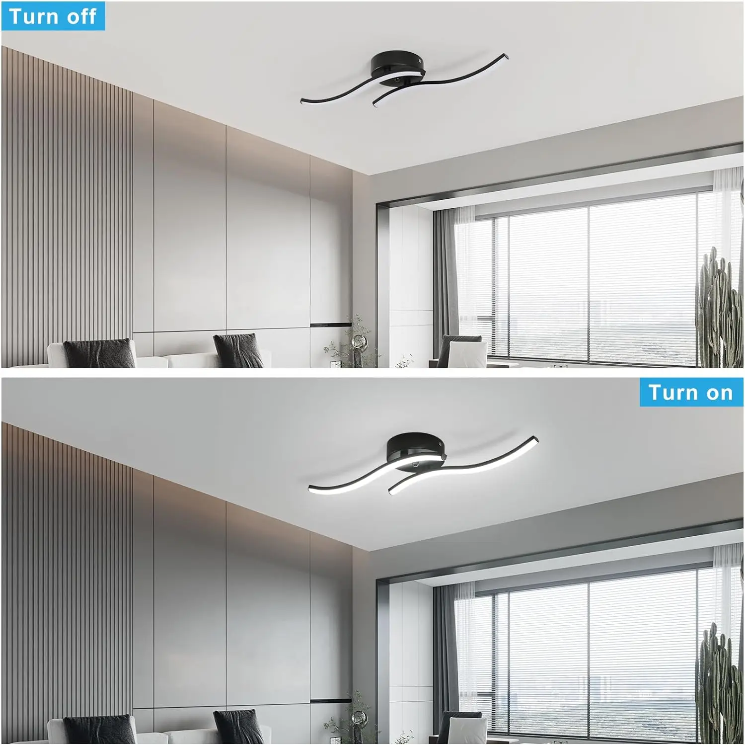 Modern LED Ceiling Light,12W LED Ceiling Lamp,Indoor Acrylic Ceiling Lighting,6500K Cool White Light for Bedroom,Living Room