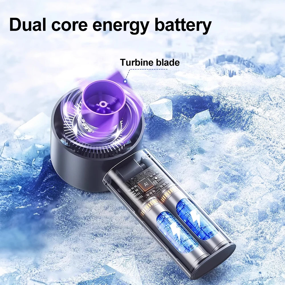 Handheld Mini Fan Portable USB Rechargeable Personal Fan 5 Speeds Fan With Digital Display Cooling Turbo Fan For Outdoor Office