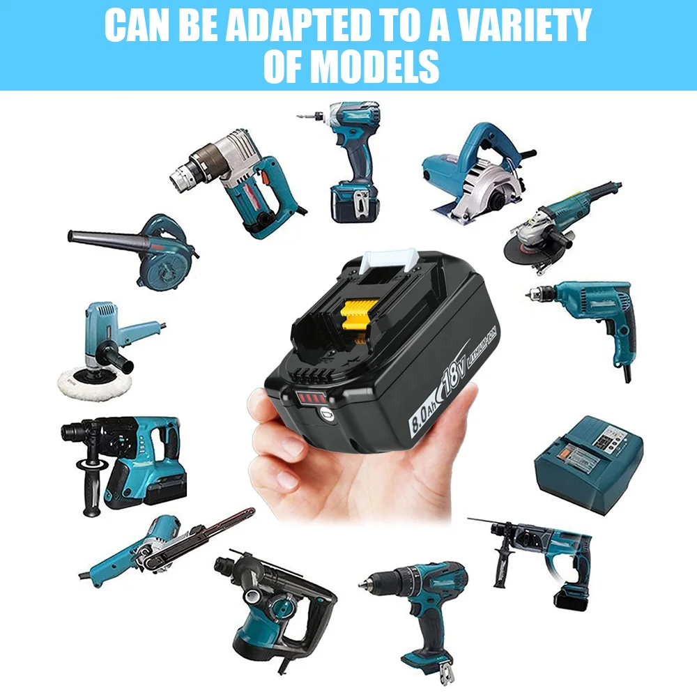 2X 8.0Ah Replace For Makita BL1860 BL1850 18V Li-ion LXT Battery BL1850B BL1830 BL1860B