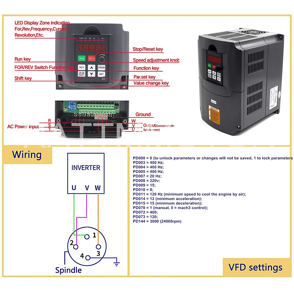 【DE stock】1.5KW 220V water-cooled spindle motor and kit Water-cooled spindle ER16 & 1.5KW frequency converter and other parts