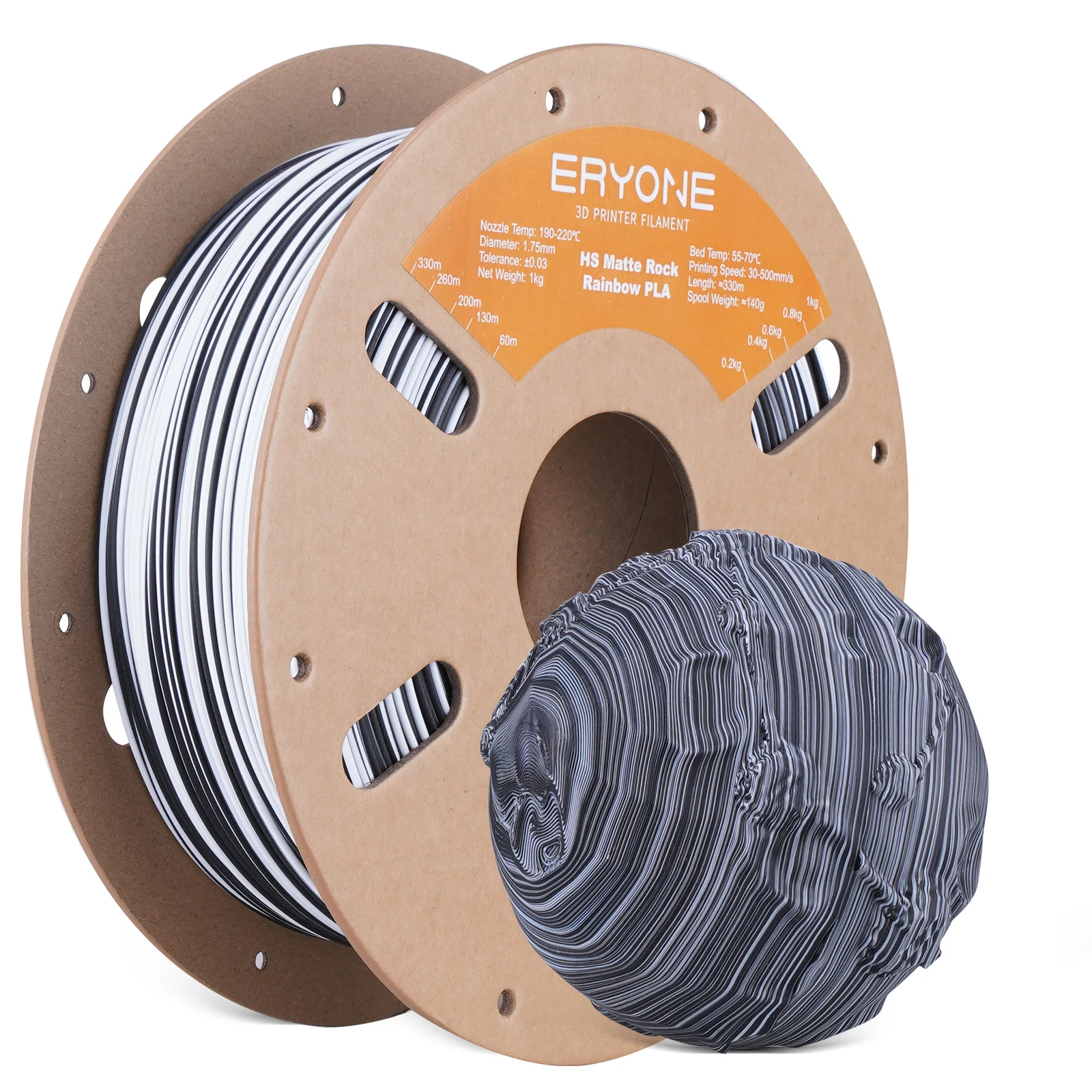 ERYONE Matte Rock Rainbow 3D Printer PLA, Matte Multicolor Filament PLA (2.2LBS) Spool, High Speed Printing Twist Rainbow