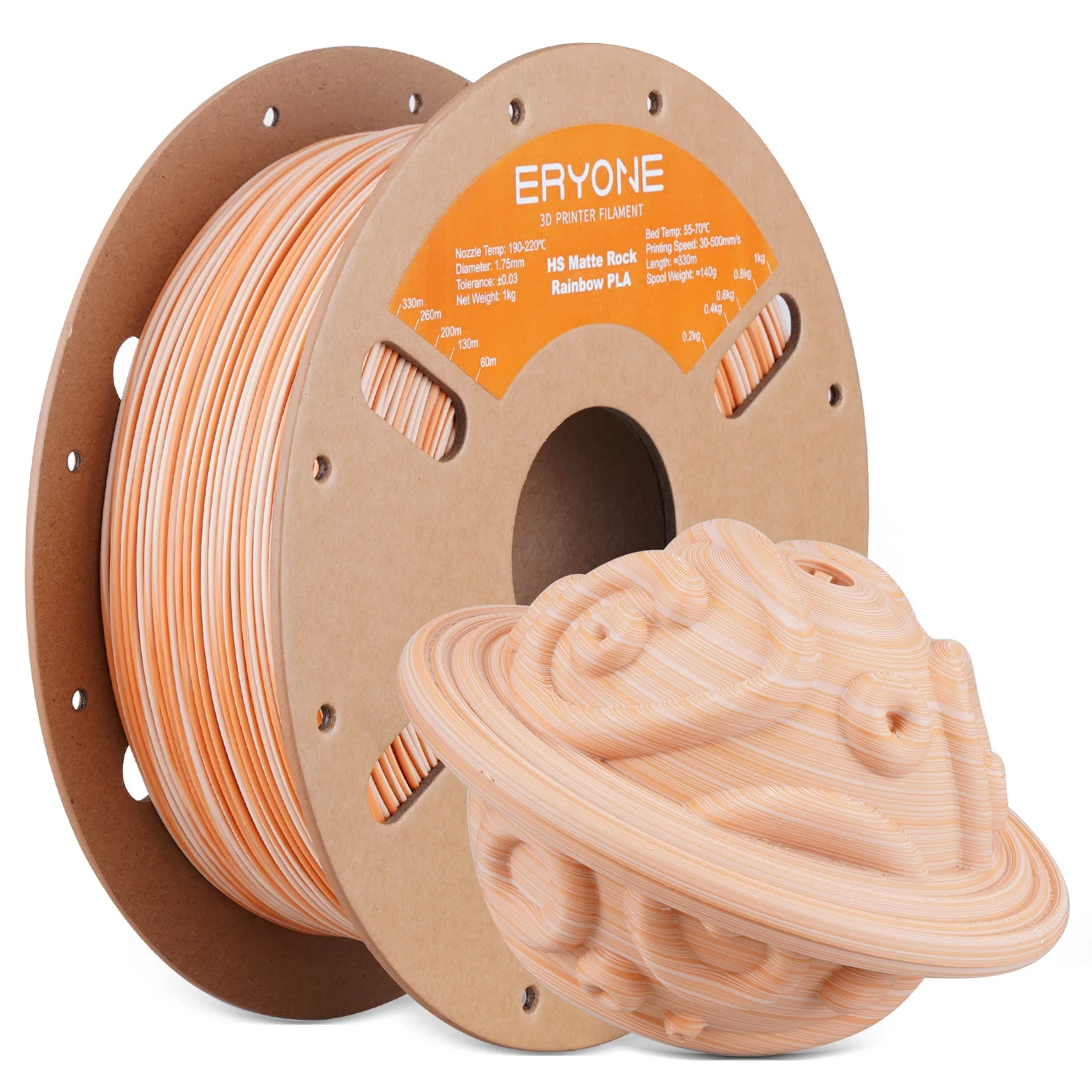 ERYONE Matte Rock Rainbow 3D Printer PLA, Matte Multicolor Filament PLA (2.2LBS) Spool, High Speed Printing Twist Rainbow