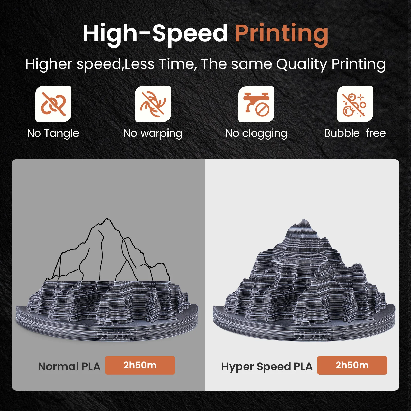 ERYONE Matte Rock Rainbow 3D Printer PLA, Matte Multicolor Filament PLA (2.2LBS) Spool, High Speed Printing Twist Rainbow