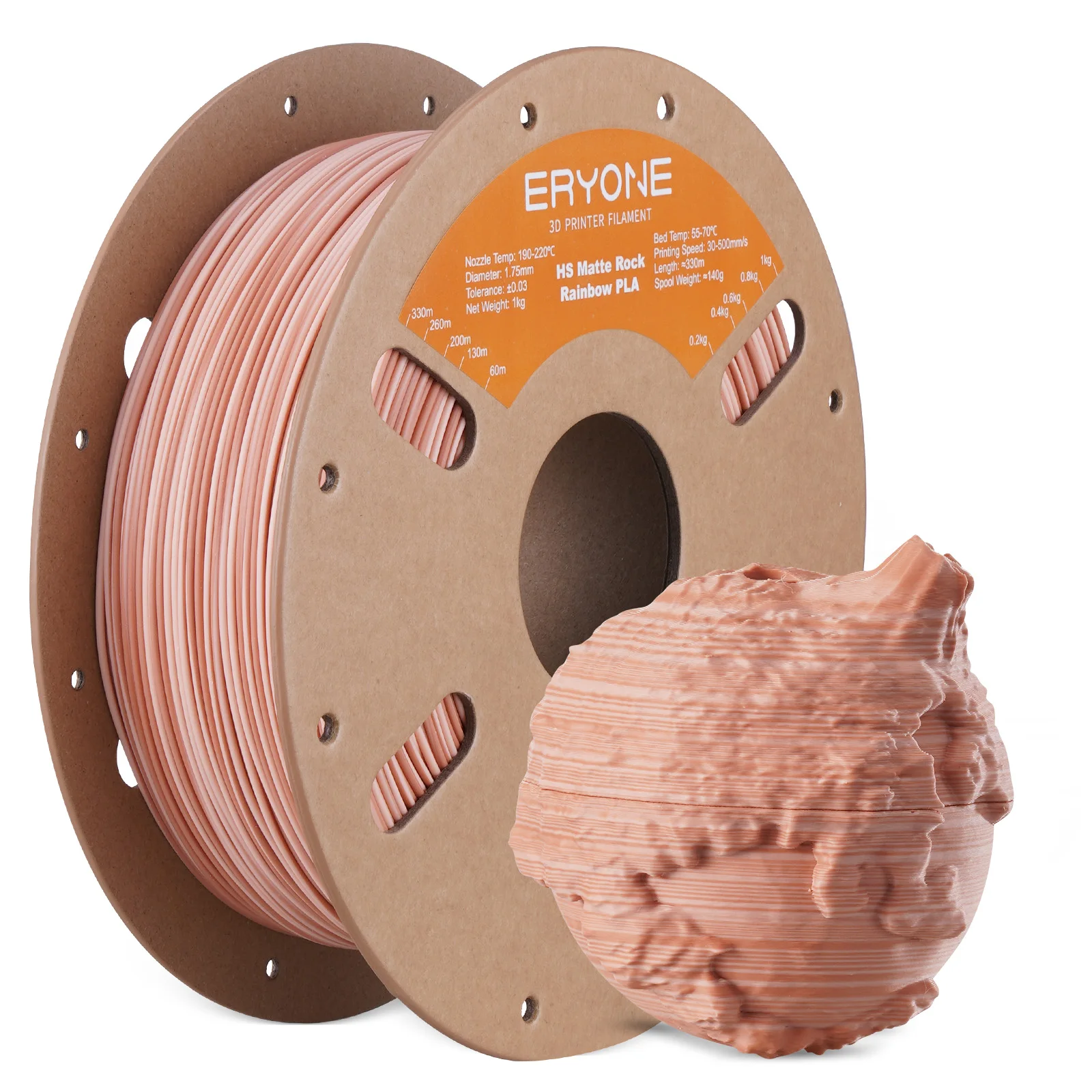 ERYONE Matte Rock Rainbow 3D Printer PLA, Matte Multicolor Filament PLA (2.2LBS) Spool, High Speed Printing Twist Rainbow