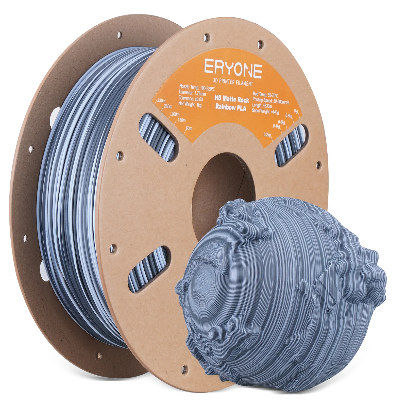 ERYONE Matte Rock Rainbow 3D Printer PLA, Matte Multicolor Filament PLA (2.2LBS) Spool, High Speed Printing Twist Rainbow
