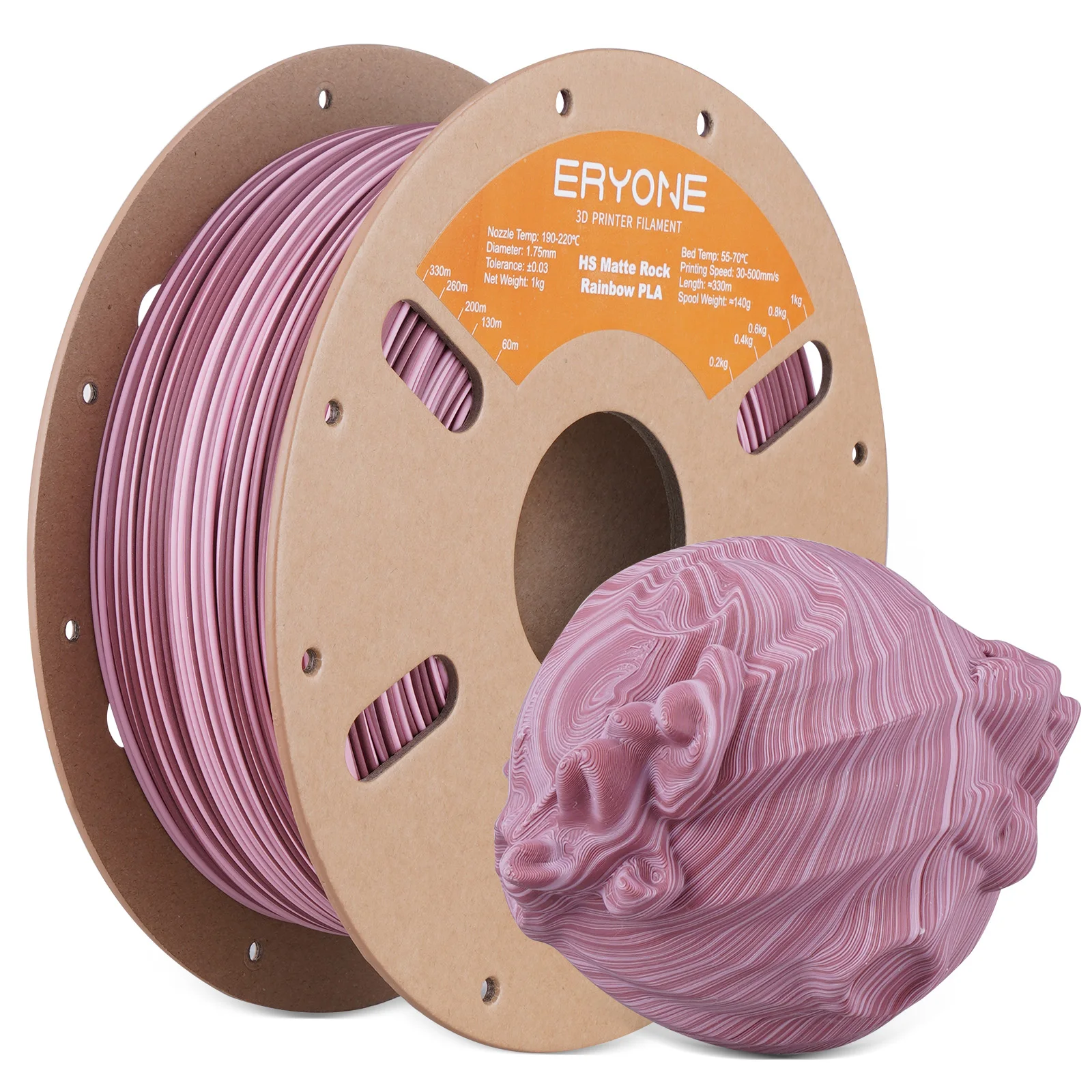 ERYONE Matte Rock Rainbow 3D Printer PLA, Matte Multicolor Filament PLA (2.2LBS) Spool, High Speed Printing Twist Rainbow