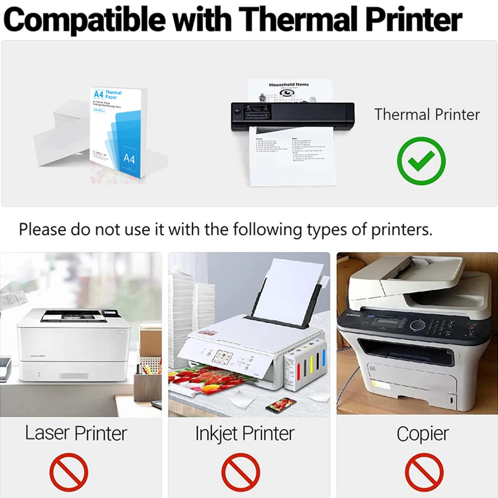 100/200 Sheets A4 Thermal Paper Folding Continuous Printing Paper Auto Recognition Multipurpose Printing Paper