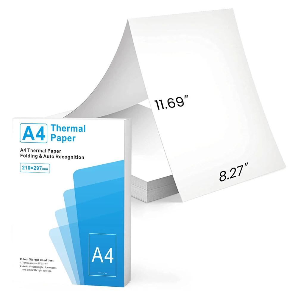 100/200 Sheets A4 Thermal Paper Folding Continuous Printing Paper Auto Recognition Multipurpose Printing Paper