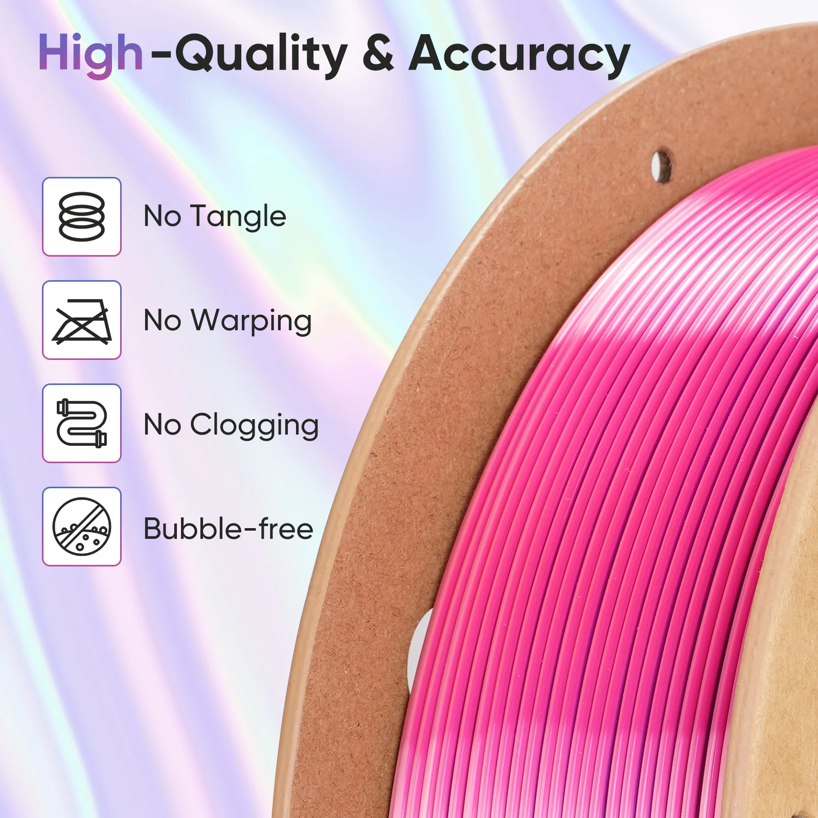 ERYONE 1KG/3KG HS Silk Quadruple Color PLA Filament 3D Printer 1.75mm +/- 0.03mm, Hyper Speed Coextrusion Filament PLA 1KG/3KG