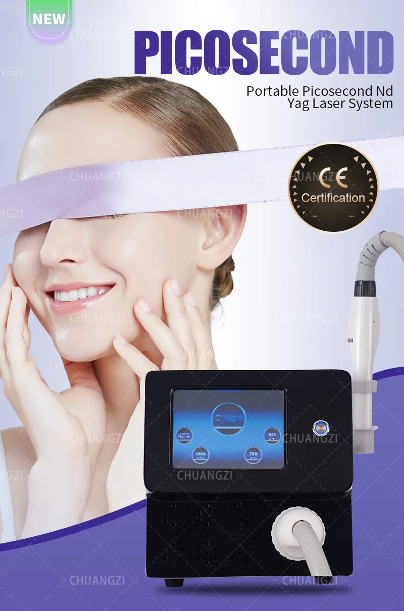 Picosecond Lase Machine with 5 Replaceable Probes Portable Picosecond Nd Yag Lase Machine for Tattoo Removal