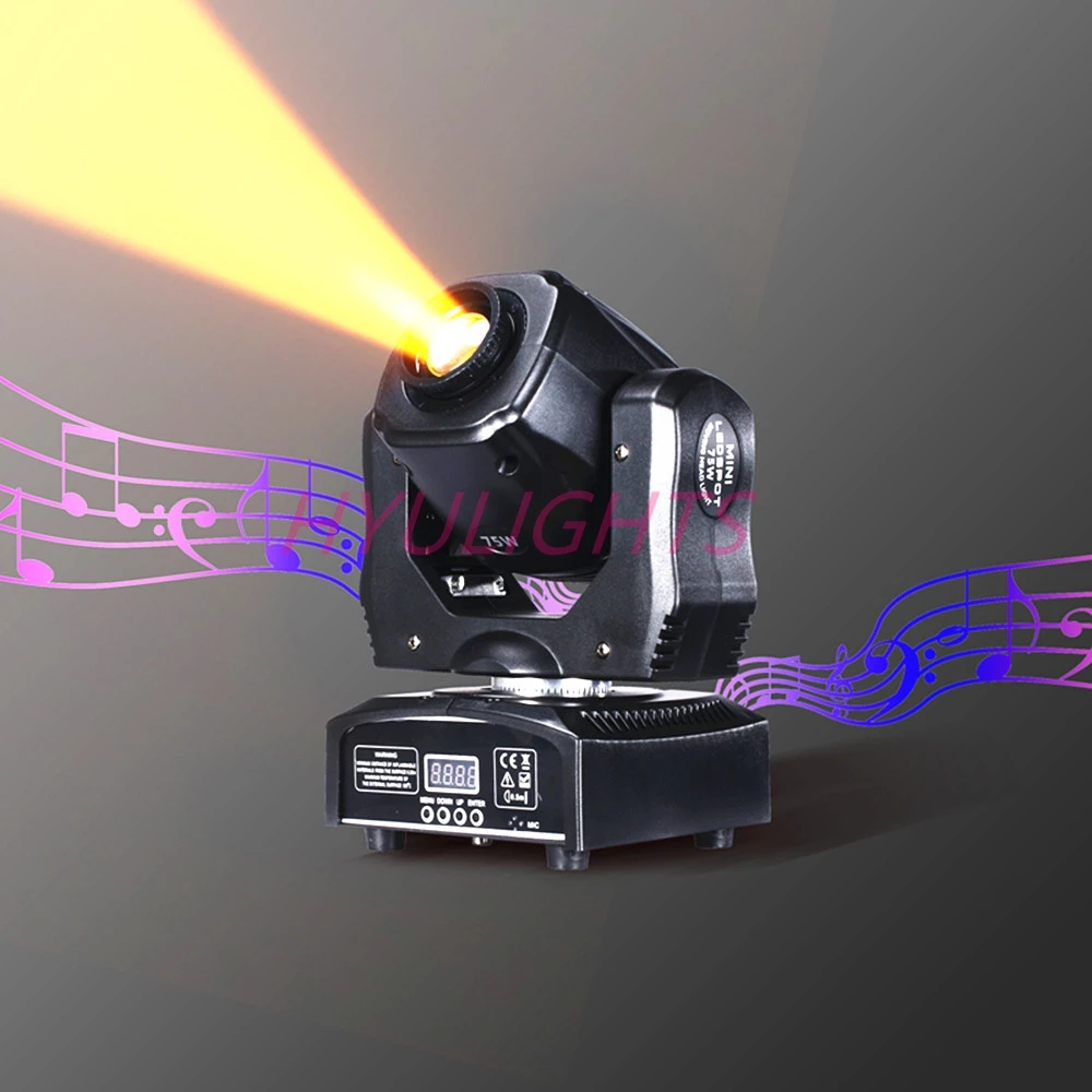 LED Gobos Moving Head Spot Light 75W Mini with Flight Case Club DJ Stage Lighting Party Disco Moving Heads Light Party Lights
