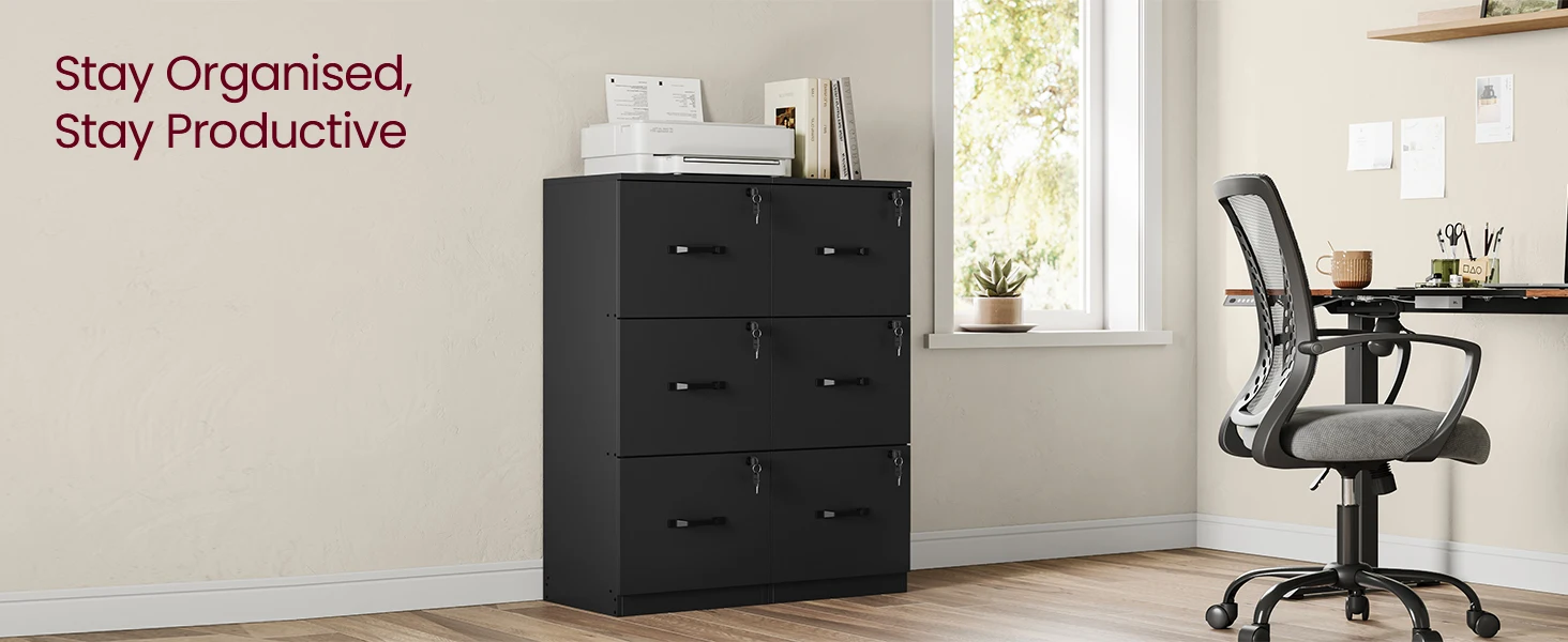 VASAGLE 3-Drawer Vertical File Cabinet, Filing Cabinet for Home Office, with 3 Lockable Drawers