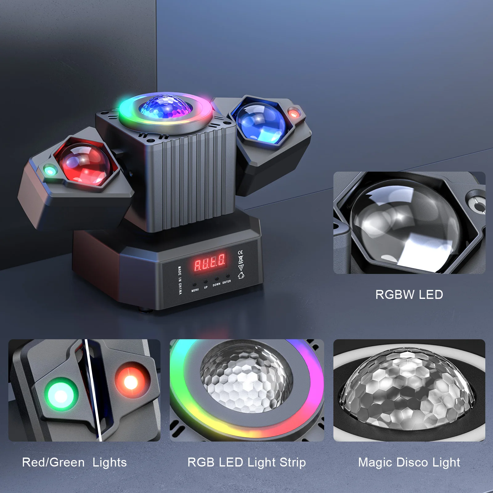 LeLeght Two-armed Stage Light RGBW 4-IN-1 Lighting Effect and Starry Effect Controlled DMX512 For Party Concert Church Wedding