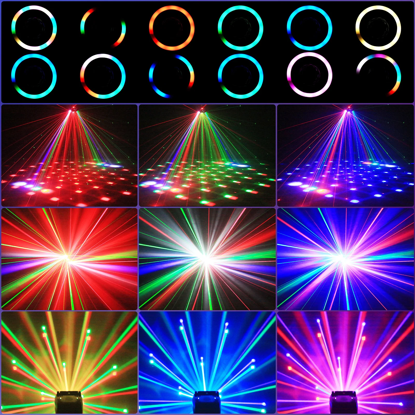 LeLeght Two-armed Stage Light RGBW 4-IN-1 Lighting Effect and Starry Effect Controlled DMX512 For Party Concert Church Wedding