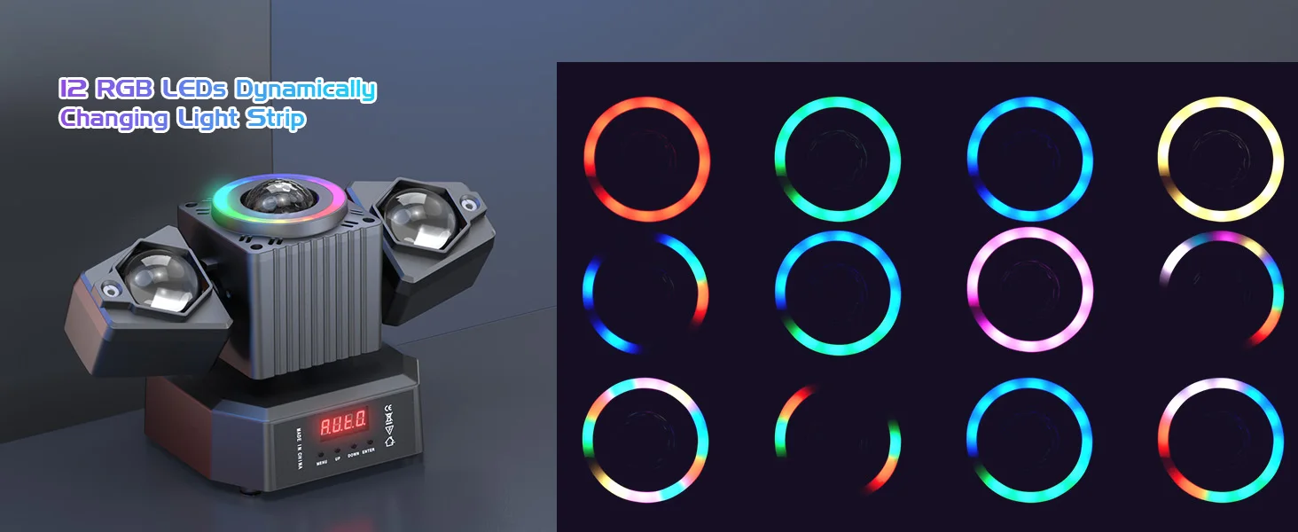 LeLeght Two-armed Stage Light RGBW 4-IN-1 Lighting Effect and Starry Effect Controlled DMX512 For Party Concert Church Wedding