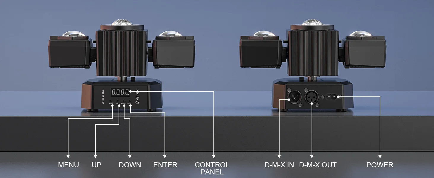 LeLeght Two-armed Stage Light RGBW 4-IN-1 Lighting Effect and Starry Effect Controlled DMX512 For Party Concert Church Wedding