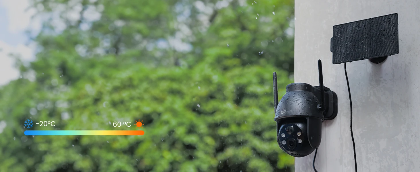 ieGeek 2K WiFi Solar Security Camera Outdoor Wireless, Battery Powered 3MP Surveillance Cam with 360° PTZ Color Night Vision