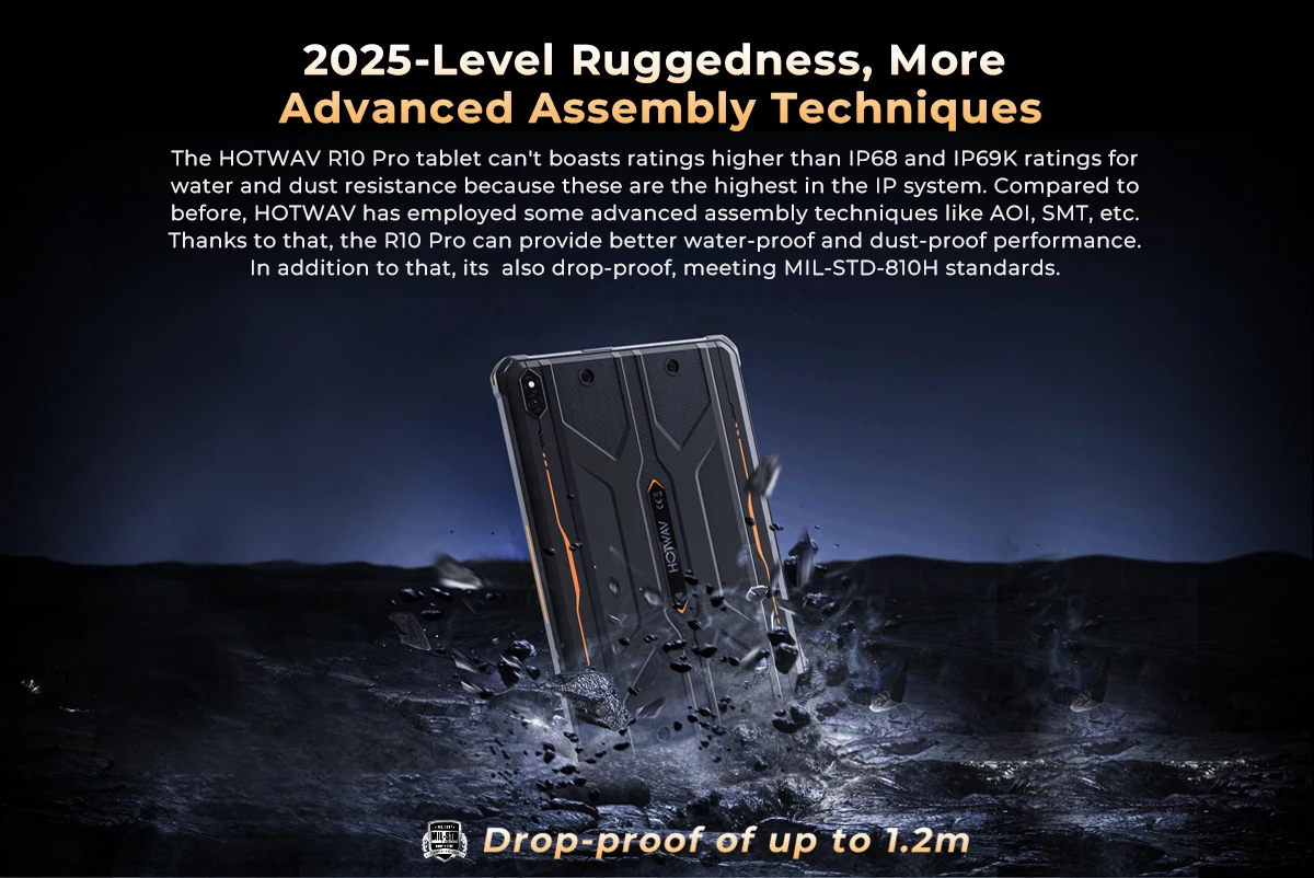 [Ship From Germany] HOTWAV R10 Pro Rugged Tablet 10.1'' HD+ Display 10800mAh Battery Android 14 8GB 256GB 13MP 4G Global Tablet