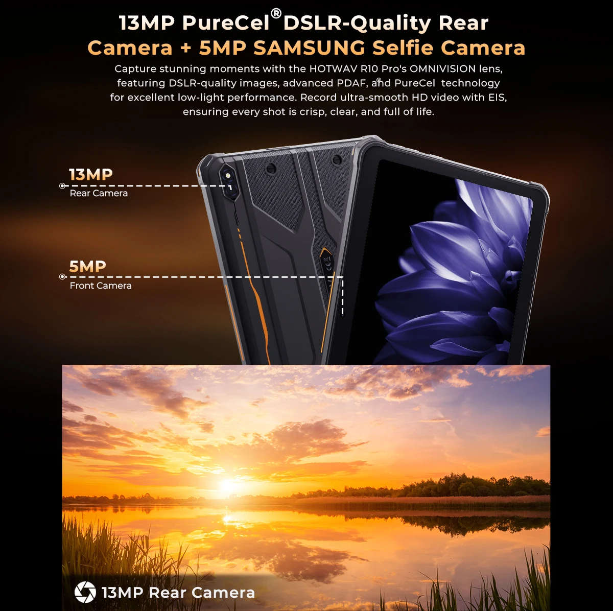 [Ship From Germany] HOTWAV R10 Pro Rugged Tablet 10.1'' HD+ Display 10800mAh Battery Android 14 8GB 256GB 13MP 4G Global Tablet