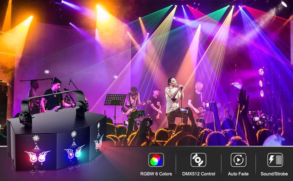 Datewink 9 Eyes RGB Stage Lights Effect 7CH DMX Control Stage Lighting Projector For DJ Disco Wedding Club Party Show Christmas