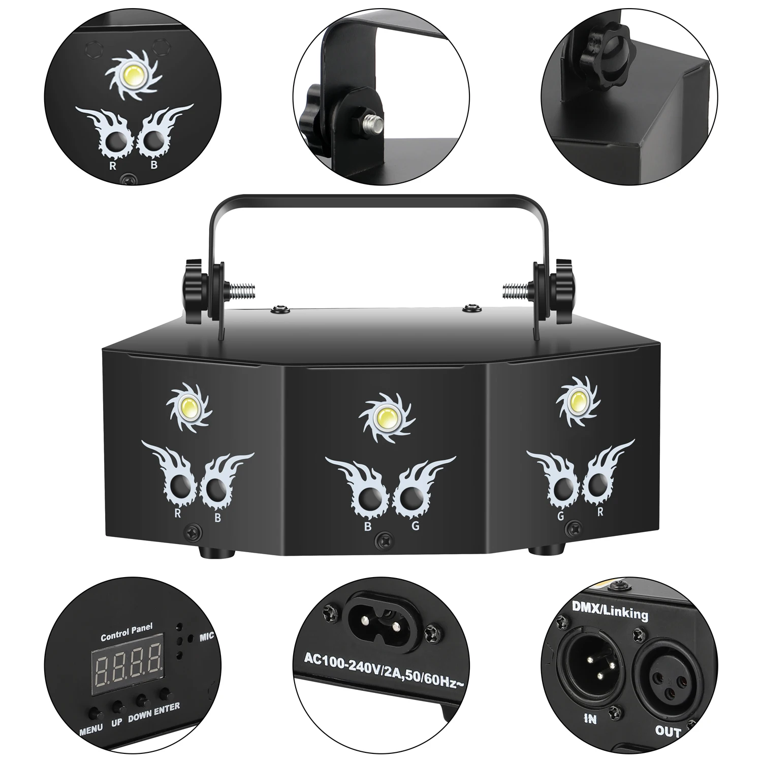 Datewink 9 Eyes RGB Stage Lights Effect 7CH DMX Control Stage Lighting Projector For DJ Disco Wedding Club Party Show Christmas