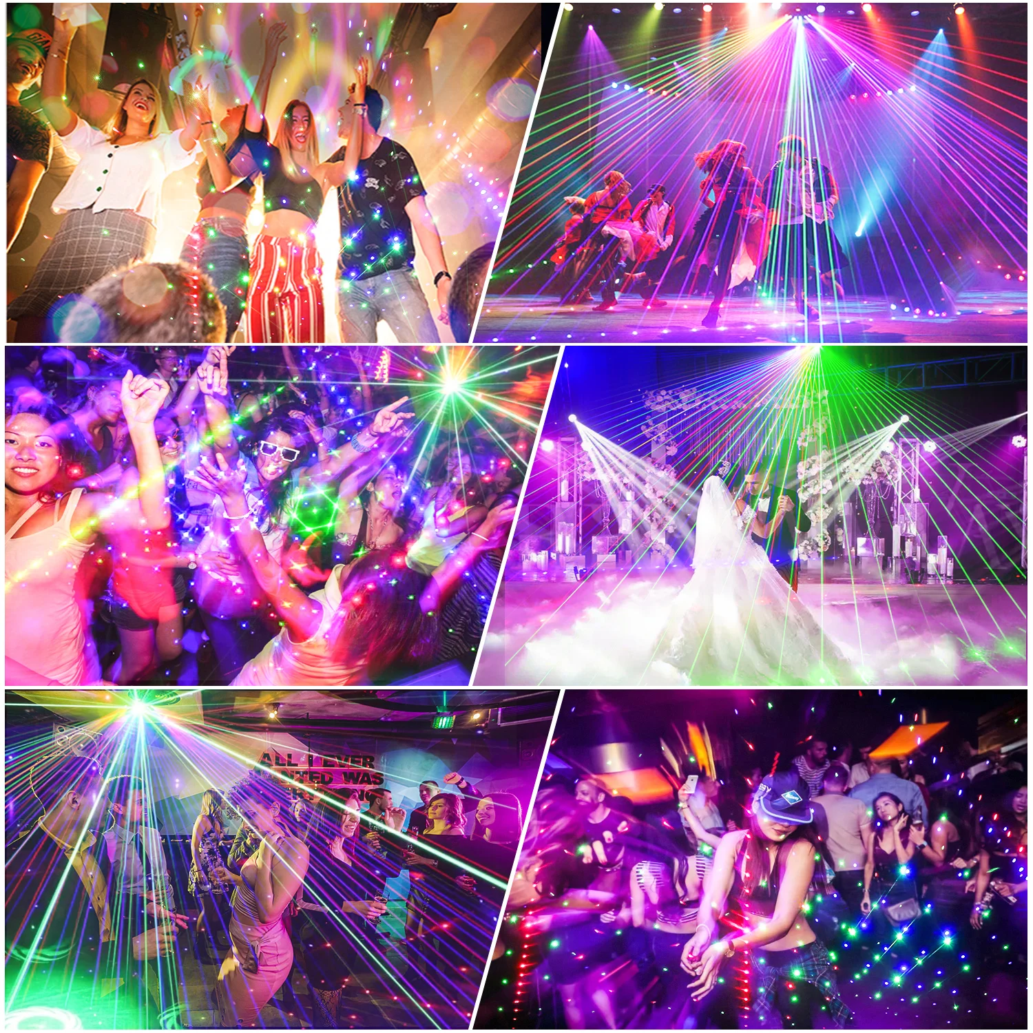 Datewink 9 Eyes RGB Stage Lights Effect 7CH DMX Control Stage Lighting Projector For DJ Disco Wedding Club Party Show Christmas