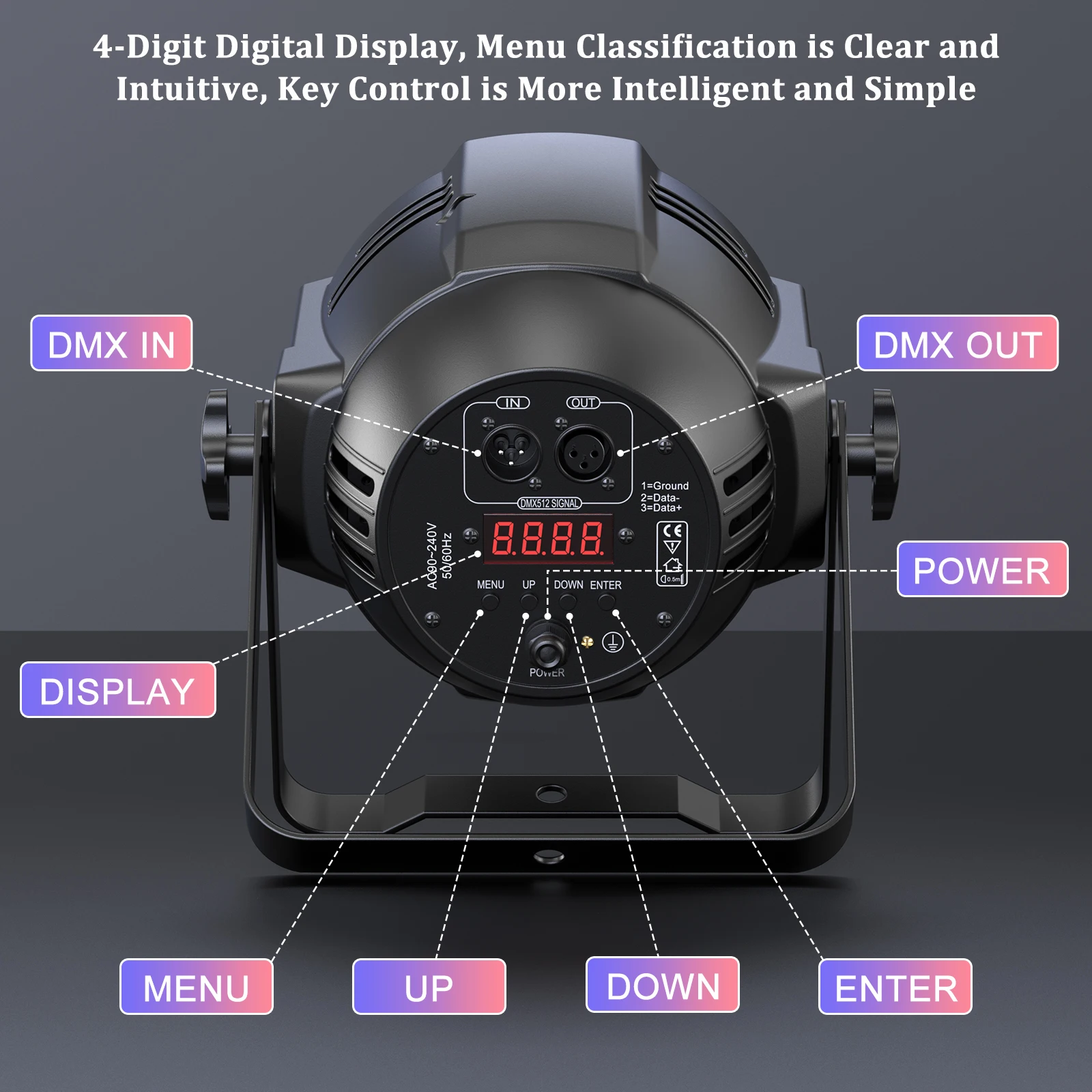 LeLeght 18LED Par Spotlights 200W LED Stage Light 4 in 1 RGBW Stage Lighting with DMX For DJ Disco Family Celebrations Churches