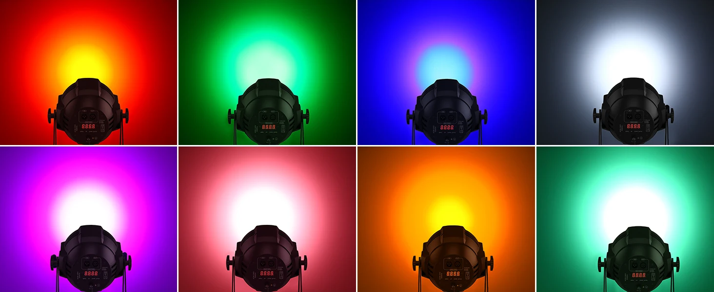 LeLeght 18LED Par Spotlights 200W LED Stage Light 4 in 1 RGBW Stage Lighting with DMX For DJ Disco Family Celebrations Churches