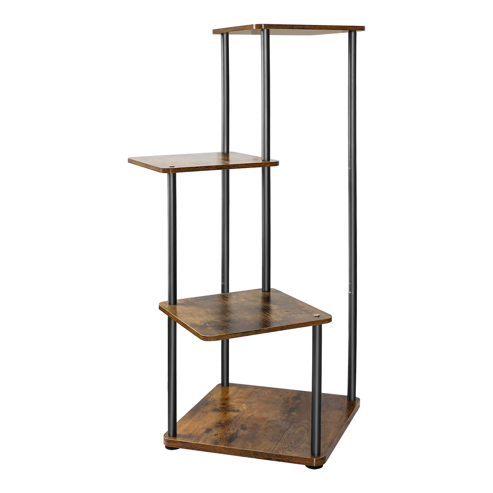 4/5/6 Tier Plant Stand Flower Display Rack, Heavy Duty and Stable, Metal Frame and Wooden Board, for Indoor Outdoor Garden