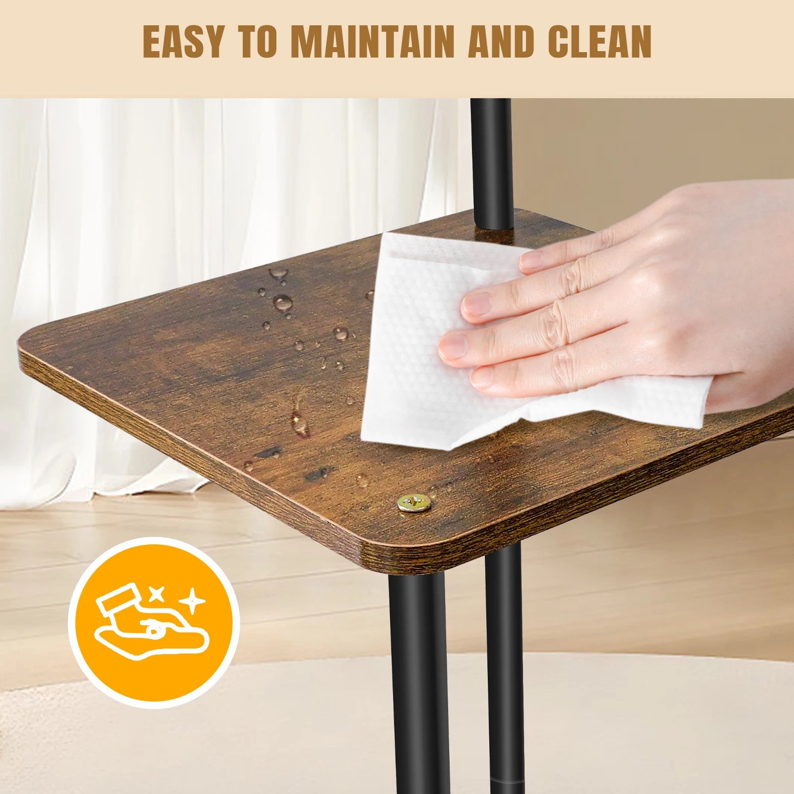 4/5/6 Tier Plant Stand Flower Display Rack, Heavy Duty and Stable, Metal Frame and Wooden Board, for Indoor Outdoor Garden