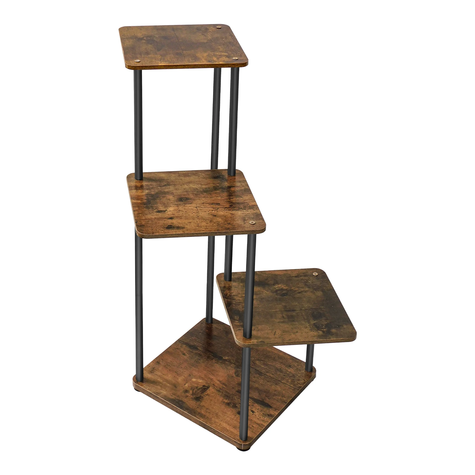 4/5/6 Tier Plant Stand Flower Display Rack, Heavy Duty and Stable, Metal Frame and Wooden Board, for Indoor Outdoor Garden
