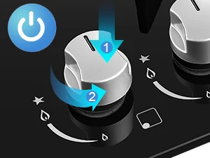 60cm 4 Burner Gas Hob with Wok Burner - 8060W Black Glass Cooker & Flame Failure Protection | NG/LPG Convertible for UK Kitchens