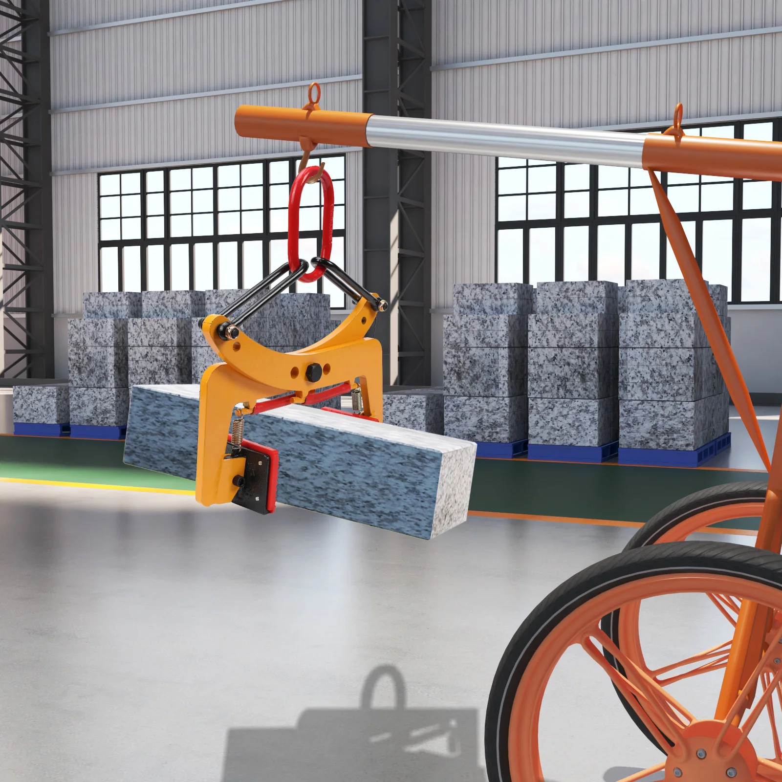 280/500kg Plate Crane Clamp Stone Girder Curbstone Pliers Sidewalk Offset Pliers curbstone Girder Lifter