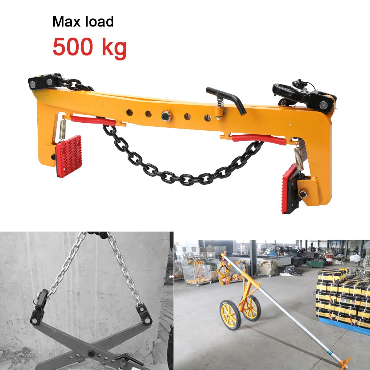 280/500kg Plate Crane Clamp Stone Girder Curbstone Pliers Sidewalk Offset Pliers curbstone Girder Lifter
