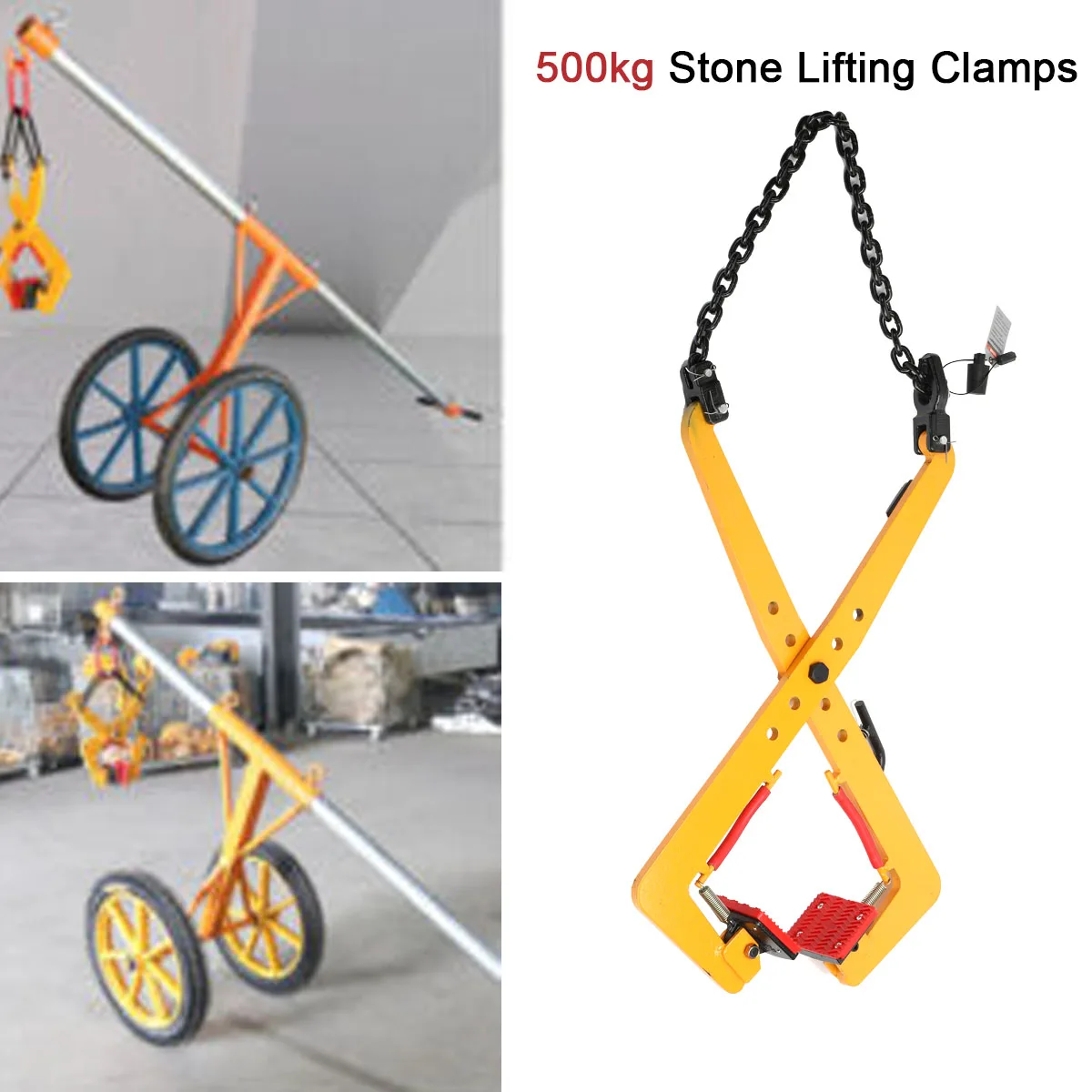 280/500kg Plate Crane Clamp Stone Girder Curbstone Pliers Sidewalk Offset Pliers curbstone Girder Lifter