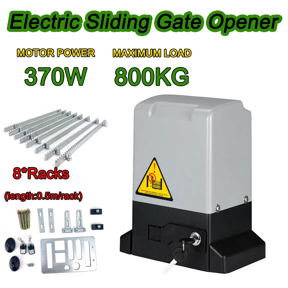 550W/370W/750W Electric Sliding Gate Opener AC Motor Gate Automatic Door Operators Heavy Duty Garage Door Opener Kit 2000KG