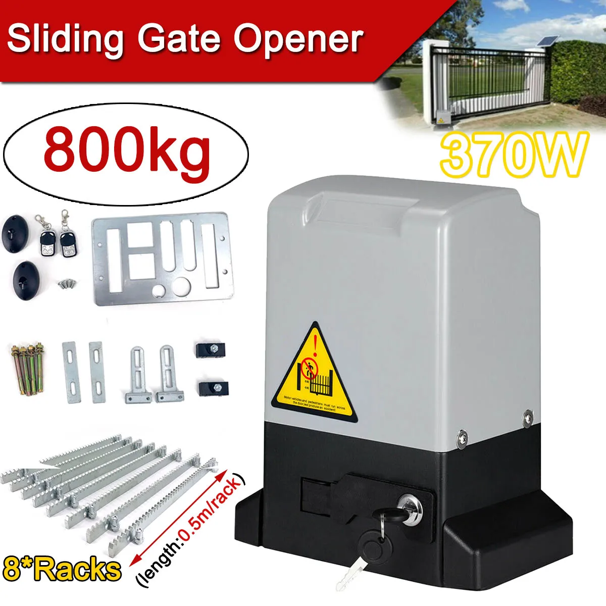 550W/370W/750W Electric Sliding Gate Opener AC Motor Gate Automatic Door Operators Heavy Duty Garage Door Opener Kit 2000KG