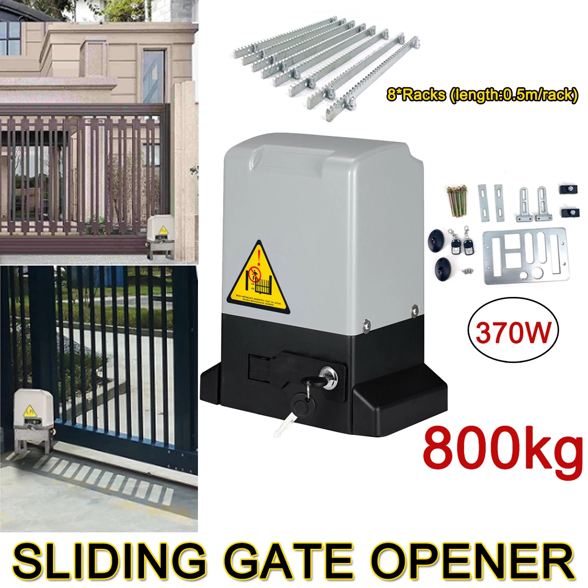 550W/370W/750W Electric Sliding Gate Opener AC Motor Gate Automatic Door Operators Heavy Duty Garage Door Opener Kit 2000KG