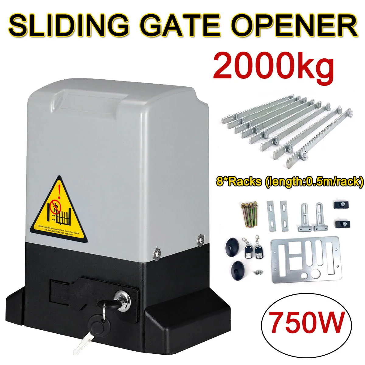 550W/370W/750W Electric Sliding Gate Opener AC Motor Gate Automatic Door Operators Heavy Duty Garage Door Opener Kit 2000KG