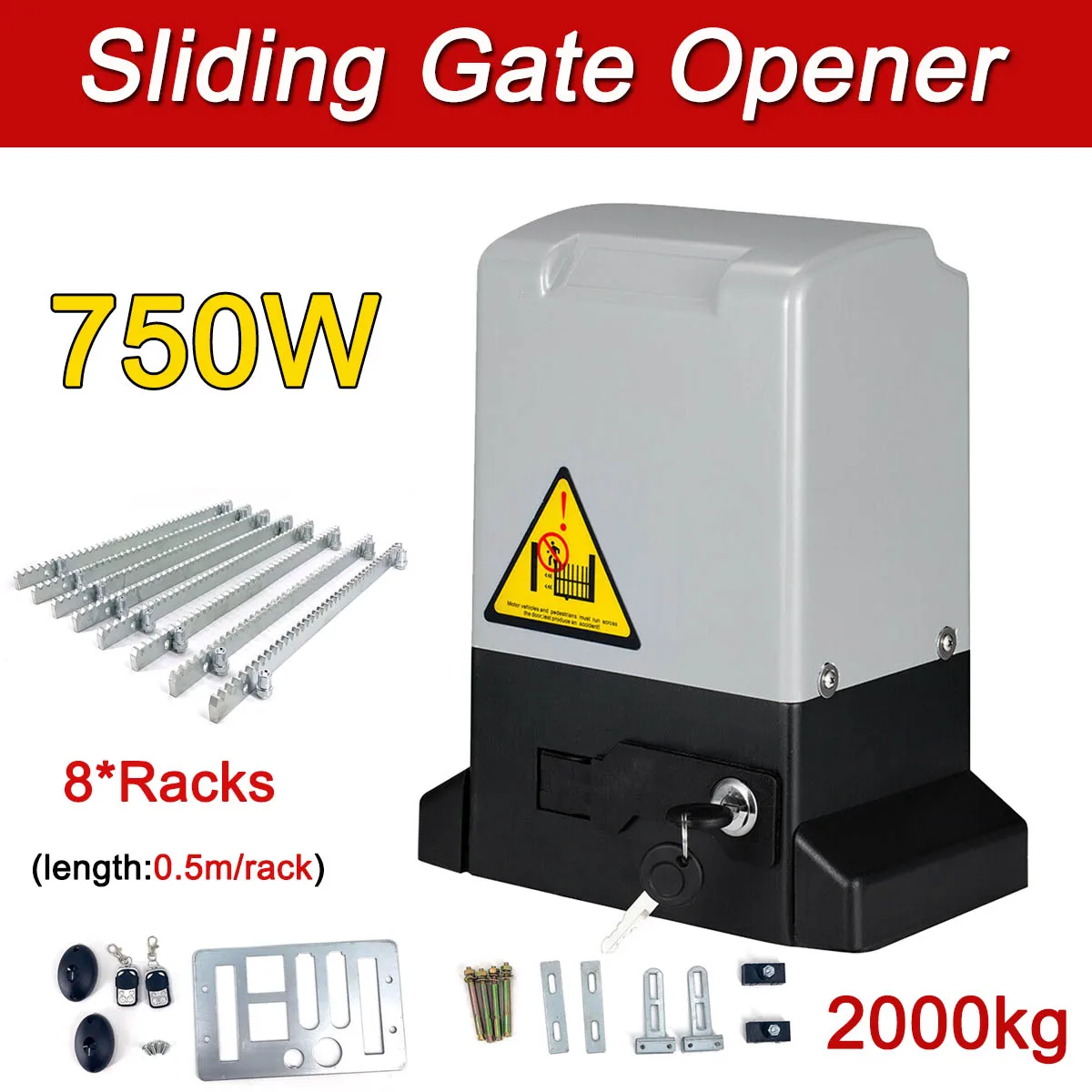 550W/370W/750W Electric Sliding Gate Opener AC Motor Gate Automatic Door Operators Heavy Duty Garage Door Opener Kit 2000KG