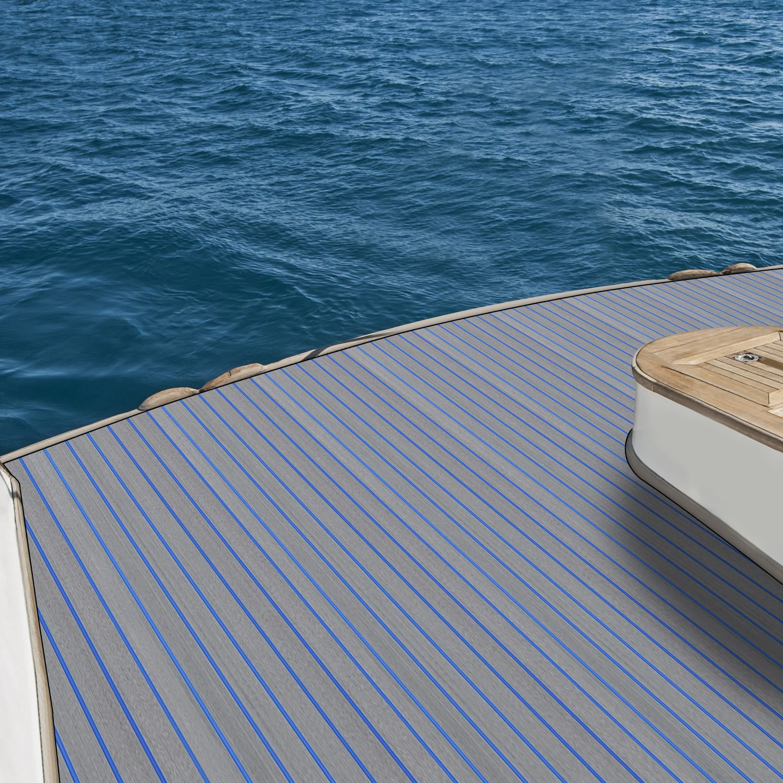 240*60cm/240*90cm EVA Foam Non-Slip Boat Deck Mat 6mm Thick Waterproof Marine Yacht Faux Teak Decking Sheet Flooring Carpet Pad