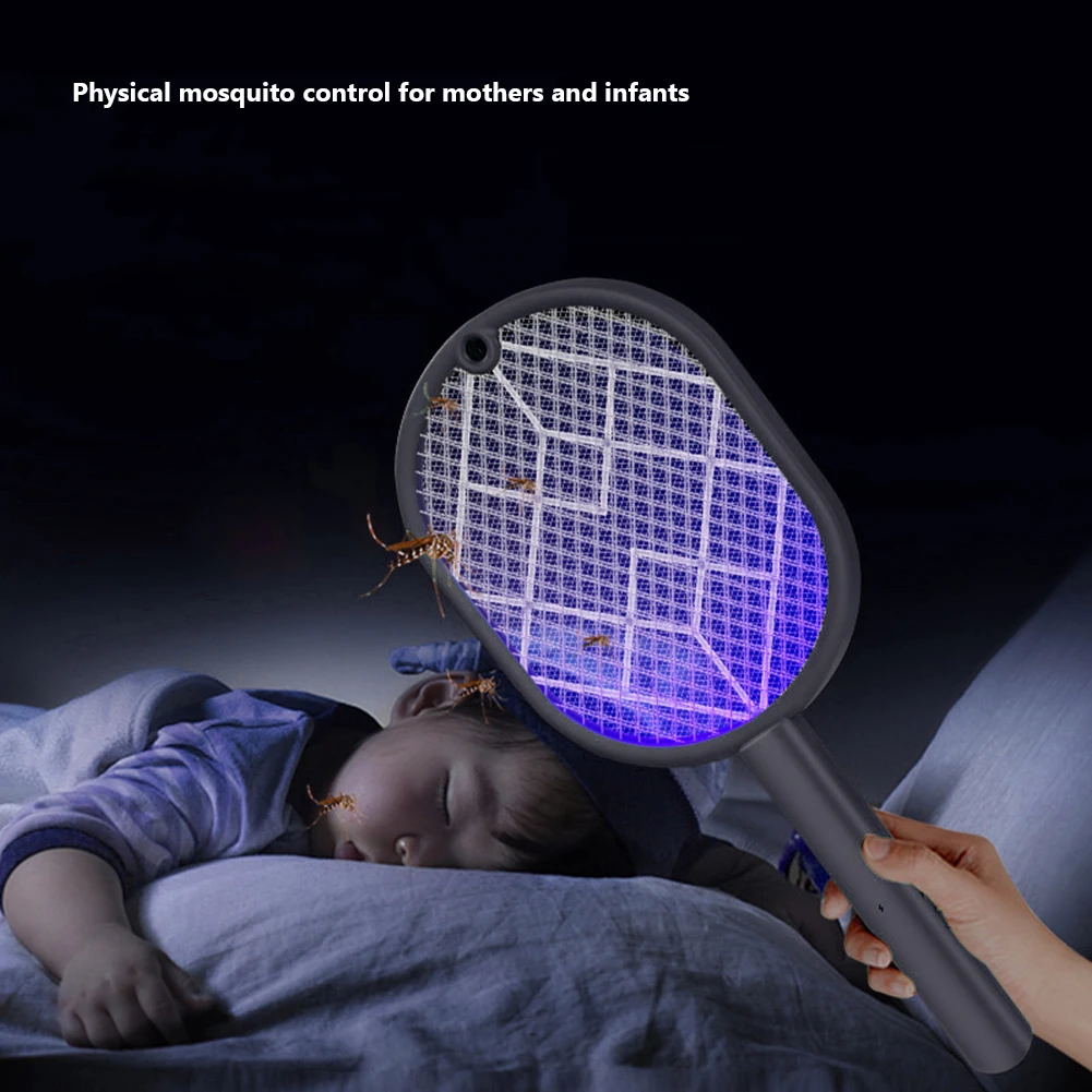 Electric Mosquito Killer 2-in-1 Mosquito Racket Insect Killer USB Charging Household Supplies for Home Bedroom Living Room