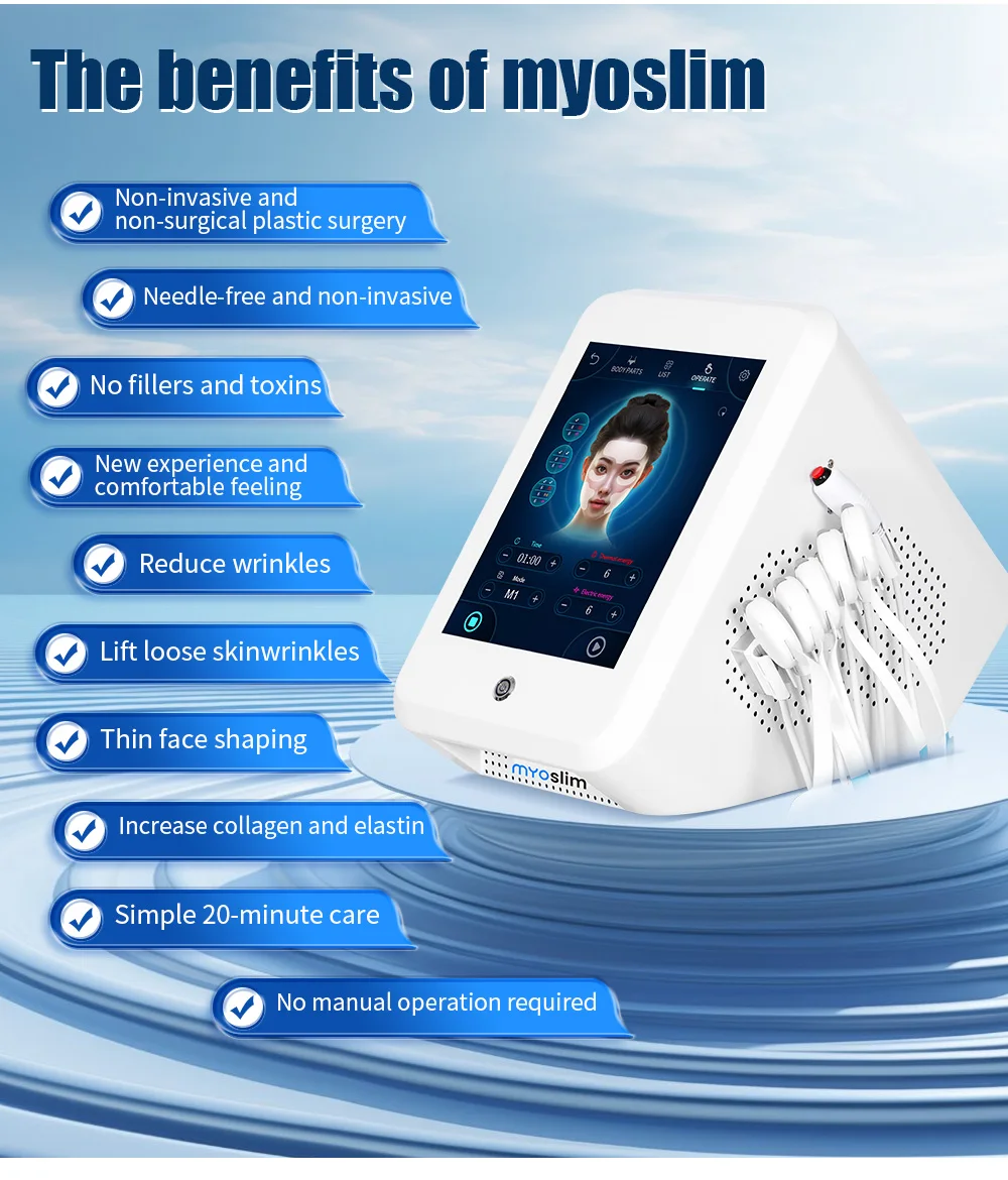 EMS RF PEFACE Professional Facial MYOslim Electrostimulation Machine Emrf Face Face Lifting Sculpt Face Pads Massager Device